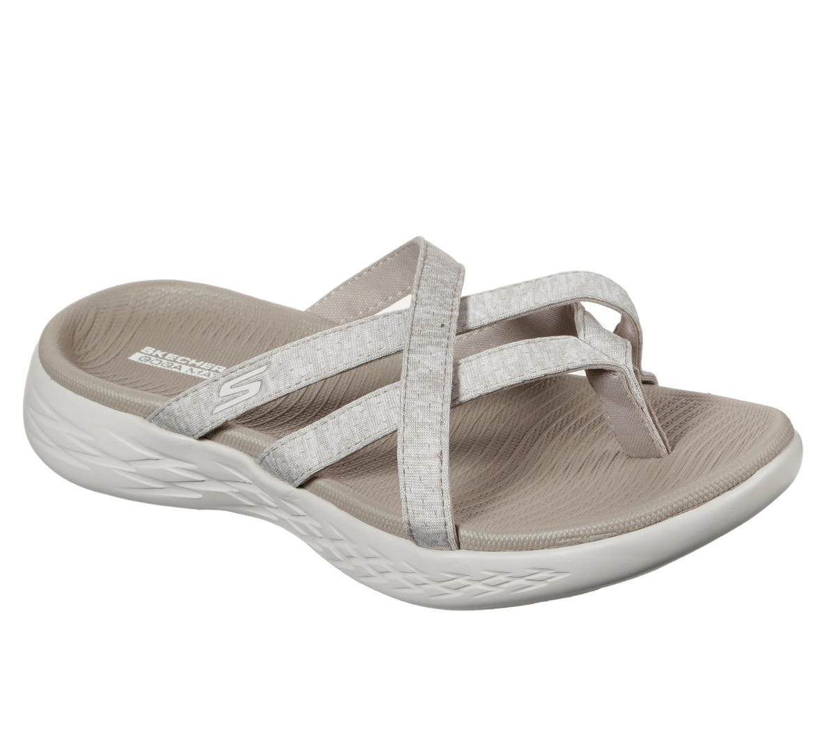 Skechers womens On the Go 600 - Dainty Flat Sandal, Black/Grey, 5 USSkechers womens On the Go 600 - Dainty Flat Sandal, Black/Grey, 5 US