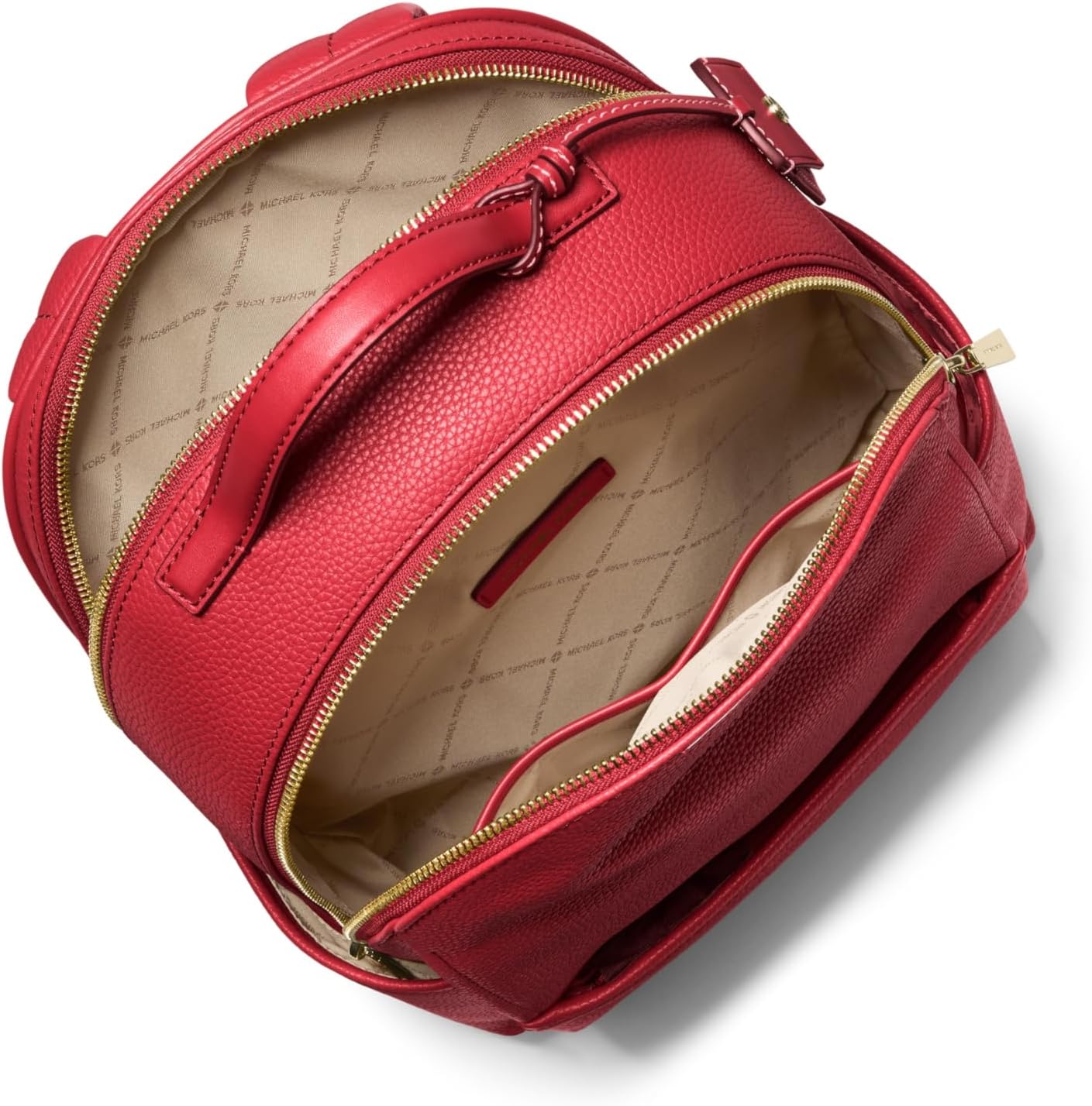 Michael Kors Sable Medium Backpack, Gold-Tone Hardware/Pebble Leather/Crimson