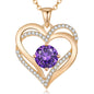 LOUISA SECRET Double Love Heart Birthstone Necklaces for Women, Birthday Gift for Girlfriend, Anniversary Jewelry Gift for Her, 925 Sterling Silver Jewelry Christmas Anniversary Birthday Present Gifts for Wife Girlfriend Mom Grandma Daughter