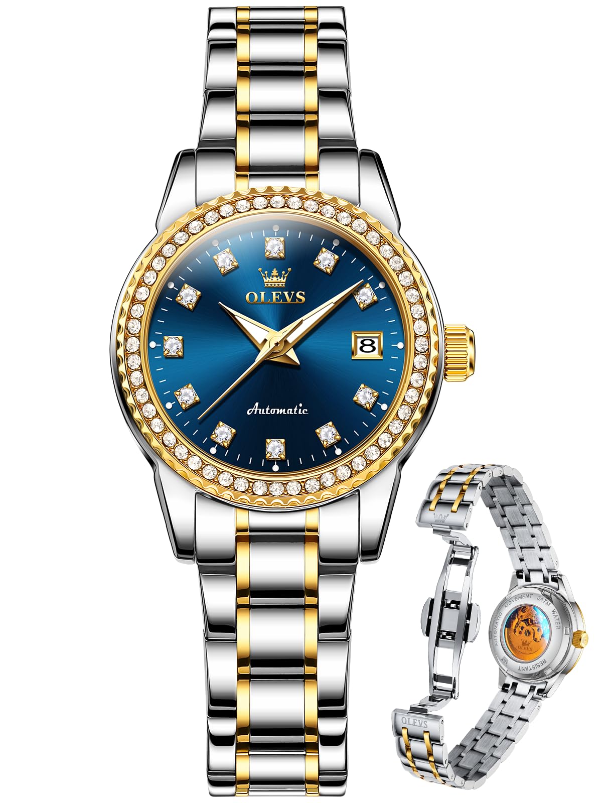 OLEVS Watch Women Silver Watches for Women Luxury for Small Wrists Dress Stainless Steel Women's Wrist Watches Easy to Read Reloj para Mujer Black/Blue/Gold/Green/Pink/Purple