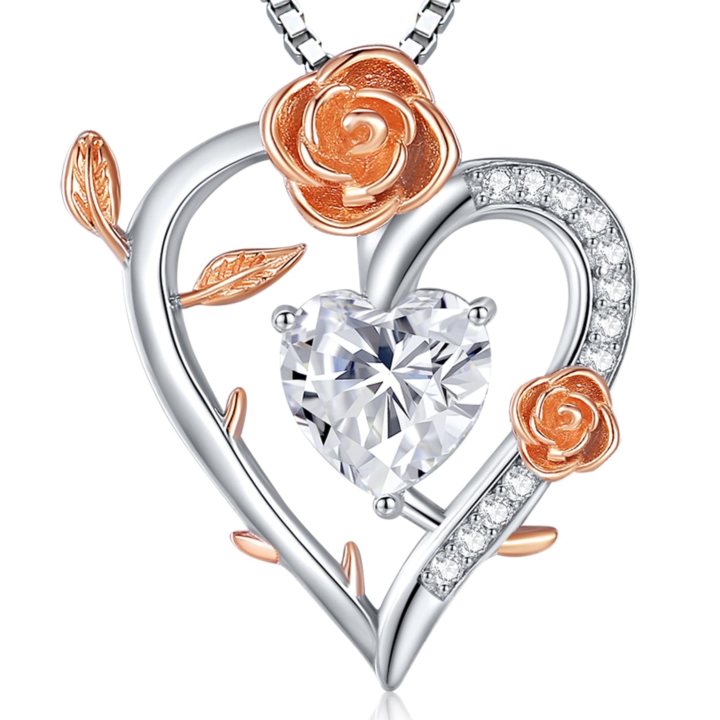 Gorgeous Moissanite Necklaces for Women - Sterling Silver 1-3CT D Color Moissanite Pendant Necklace, Mother Day Birthday Gifts for Mom Wife Girlfriend Daughter, Wedding Anniversary Christmas Jewelry Gift