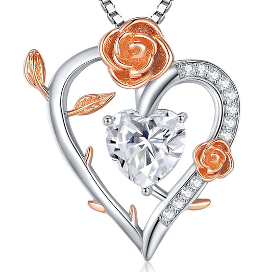 Luxury Moissanite Heart Necklace for Women – 925 Sterling Silver Heart Pendant, Sparkling Jewelry Gift for Wife, Girlfriend, Mom & Daughter