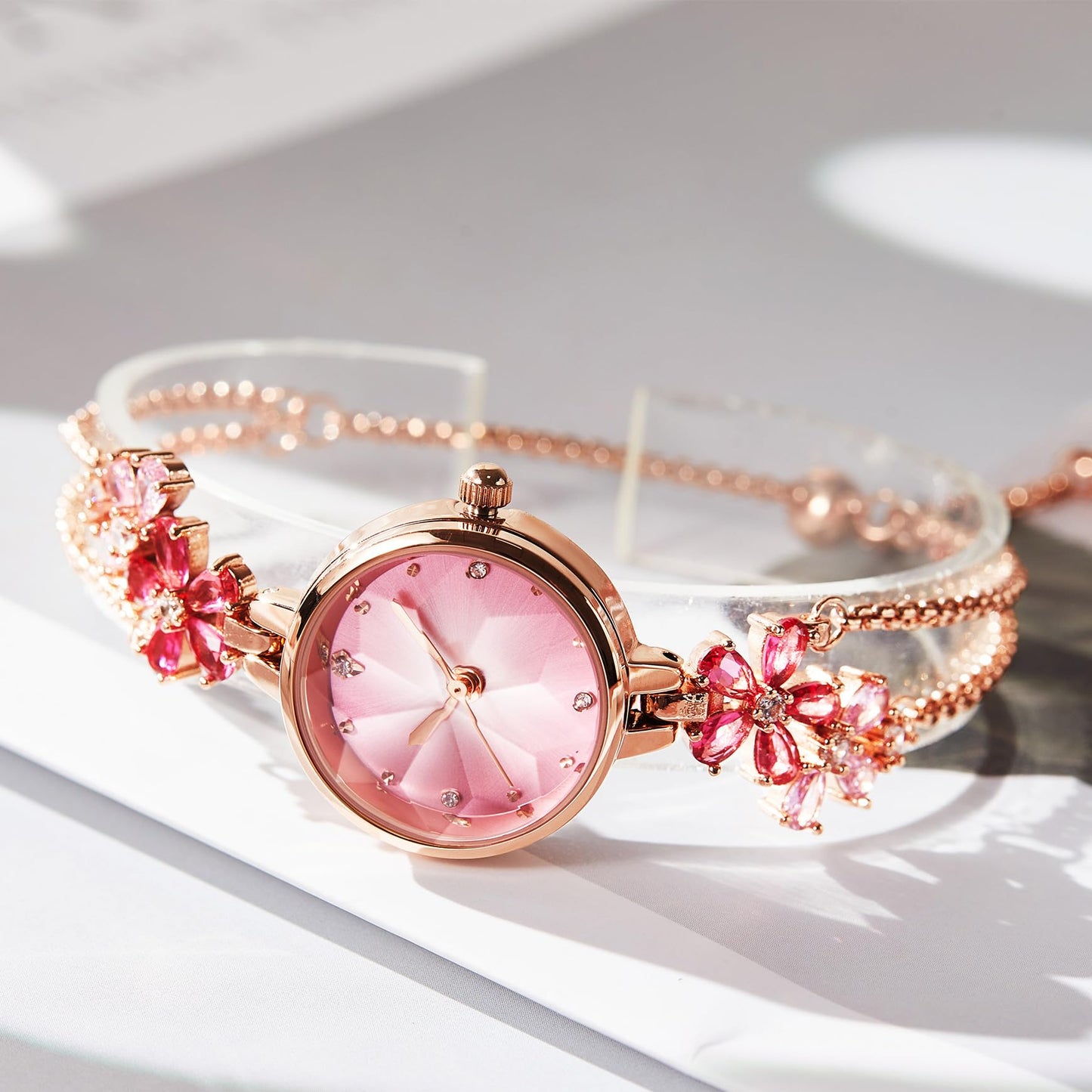 TIME100 Women's Bracelet Watches Ladies Quartz Wrist Watch with Green Dial Bezel with Crystals in Movement Bracelet Strap with Diamonds Waterproof