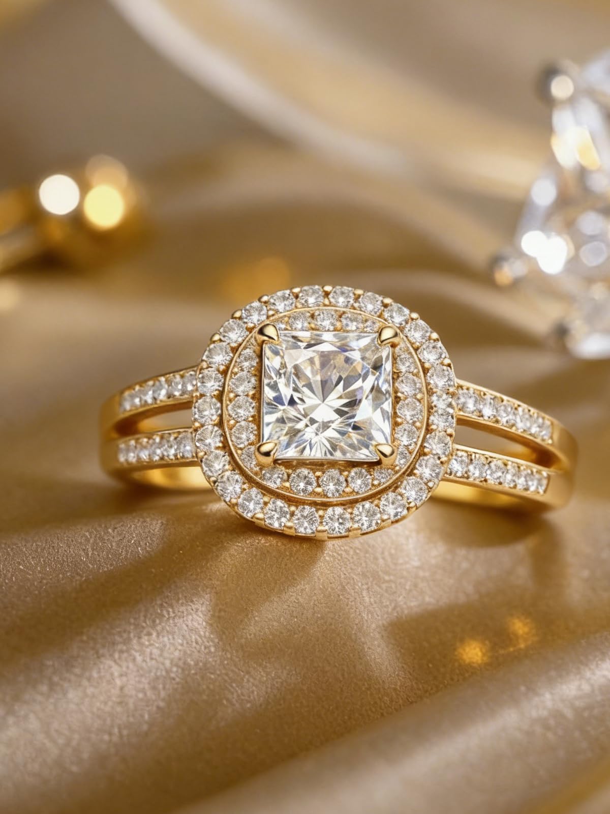 Personalized Princess Cut Moissanite Engagement Ring for Women – 10K/14K/18K Gold Custom Promise, Wedding & Anniversary Ring with Luxury Gift Box