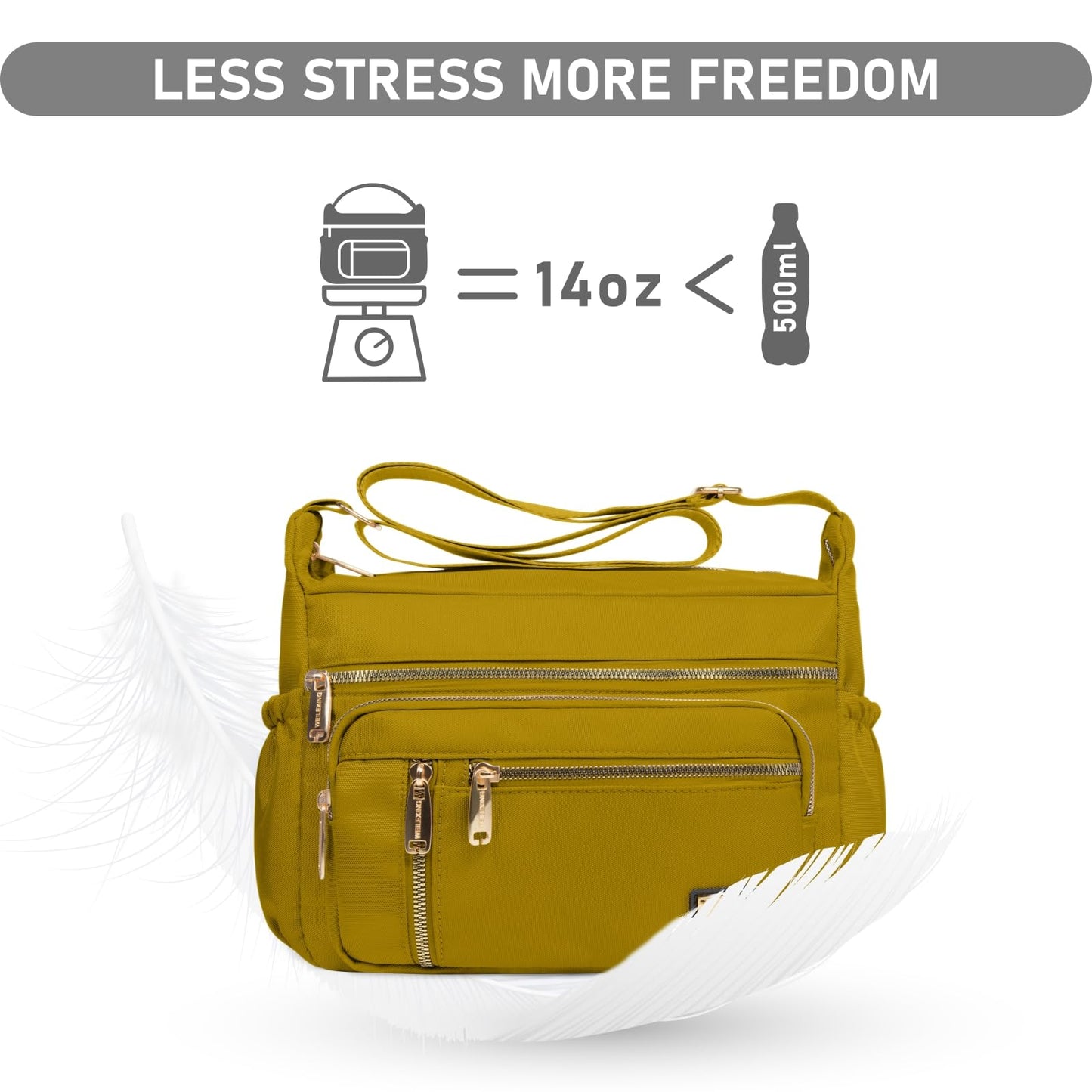 NPBAG Crossbody Bag for Women, Shoulder Purse Handbag Messenger Bag, Trendy Pocketbooks, Waterproof and Multi-Pockets