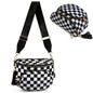 Checkered Crossbody Bag Anti Theft Spacious Bum Bags for Women Nylon Fanny Packs Lightweight Purse Wallet for Travel