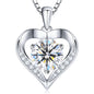 Gorgeous Moissanite Necklaces for Women - Sterling Silver 1-3CT D Color Moissanite Pendant Necklace, Mother Day Birthday Gifts for Mom Wife Girlfriend Daughter, Wedding Anniversary Christmas Jewelry Gift