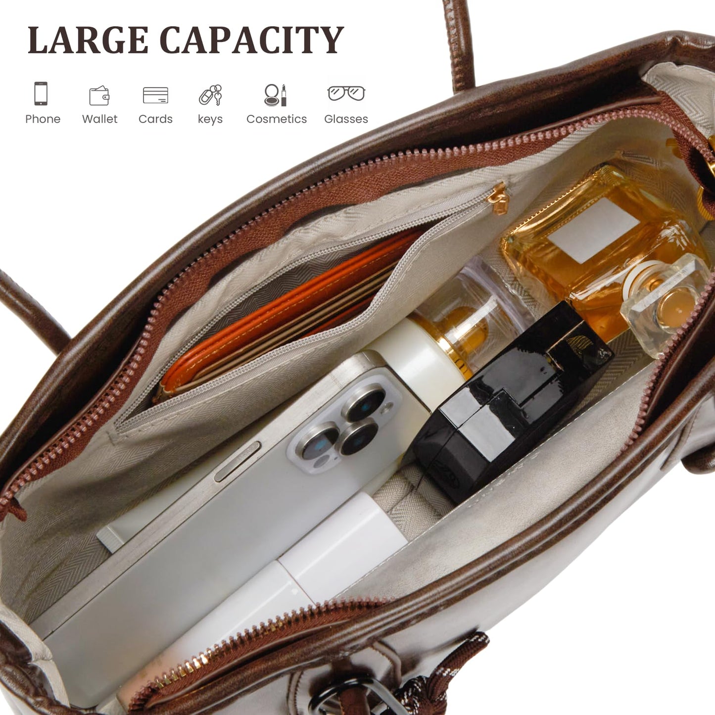 Shoulder Bag for Women Brown Purse Vintage Leather Shoulder Handbag Trendy Everyday Purse with Pendant