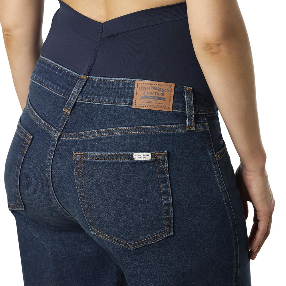 Levi Strauss Signature Gold Women's Maternity Comfort-Stay Wide Leg Jeans, (New) Faded Days, Small