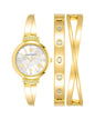 Anne Klein Women's Premium Crystal Accented Bangle Watch Set, AK/2245