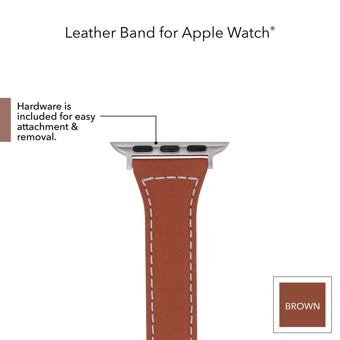 Anne Klein Leather Fashion Band for Apple Watch Secure, Adjustable, Apple Watch Band Replacement, Fits Most Wrists