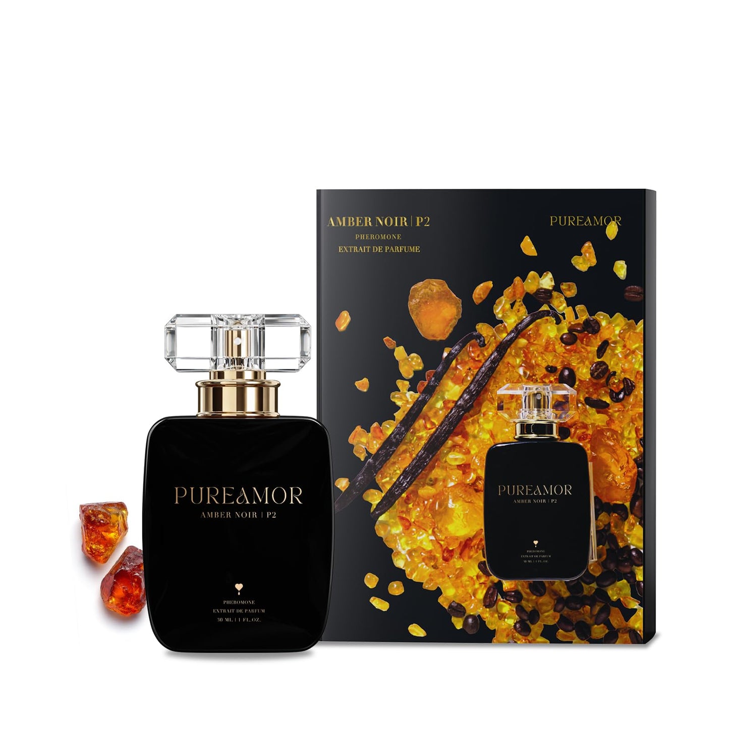 PUREAMOR Pheromone Perfume for Women, Moonlight Mellow Extrait de Parfum - Long Lasting Sweet Floral Gourmand Scent, 30% High Concentration, Full Size Fragrance Spray, 1.0 oz / 30 ml