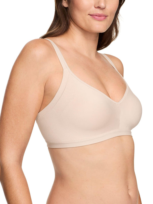 Warner's womens Blissful Benefits Underarm-smoothing With Seamless Stretch Wireless Lightly Lined Comfort Rm3911 T Shirt Bra, White, Medium US