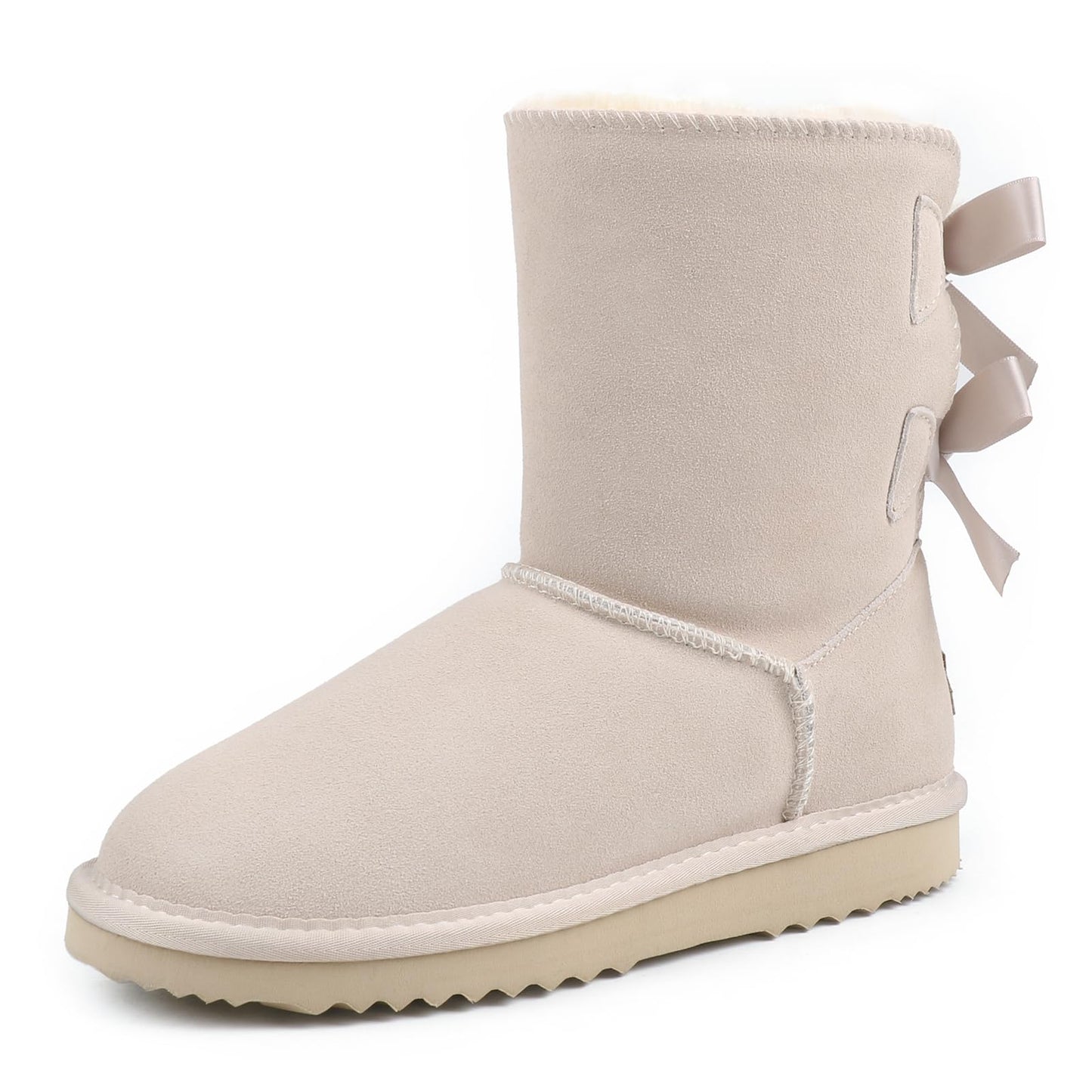 JOY IN LOVE Women's Snow Boots for Winter Mid-Calf high Back Bows