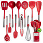 12pc Silicone Kitchen Utensils with Stainless Steel handles and Ceramic holder