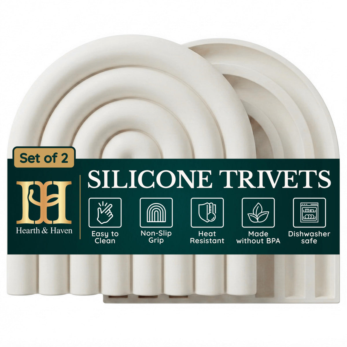 Silicone Trivets for Hot Dishes – Heat-Resistant, Non-Slip Pot Holders for Kitchen & Coasters – Durable Hot Pads for Pots, Pans, Baking Dishes & Kitchen Appliances