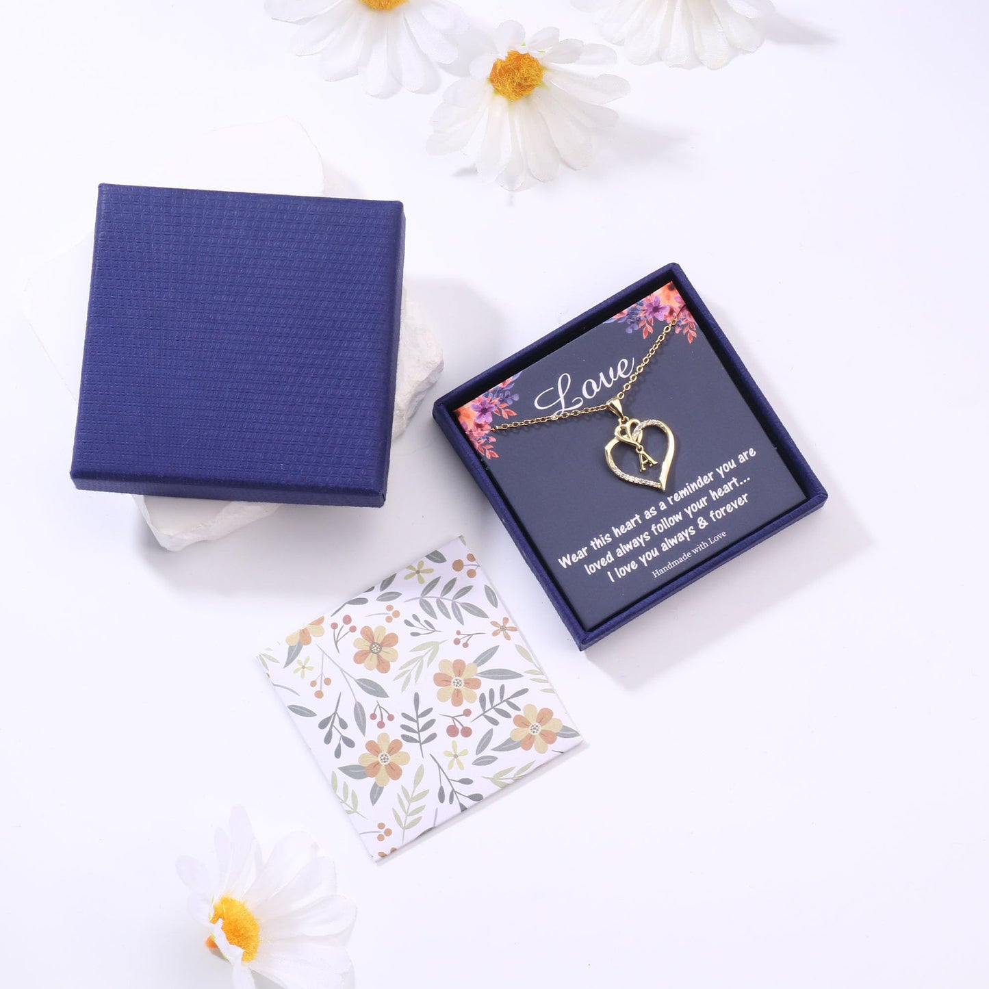 STORUP Heart Initial Necklaces for Women Girls, 14K-Gold-Plated Initial A-Z Heart Necklaces for Teen Girl Jewelry Birthday Gifts for Girls Women Her Wife Mom