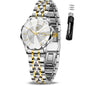 OLEVS Women's Luxury Elegant Watch, Fashion Waterproof Ladies Dress Watch, Stainless Steel Gold Silver Watches for Women, Small Wrist with Day Date, Ideal for Gift Daily Wear