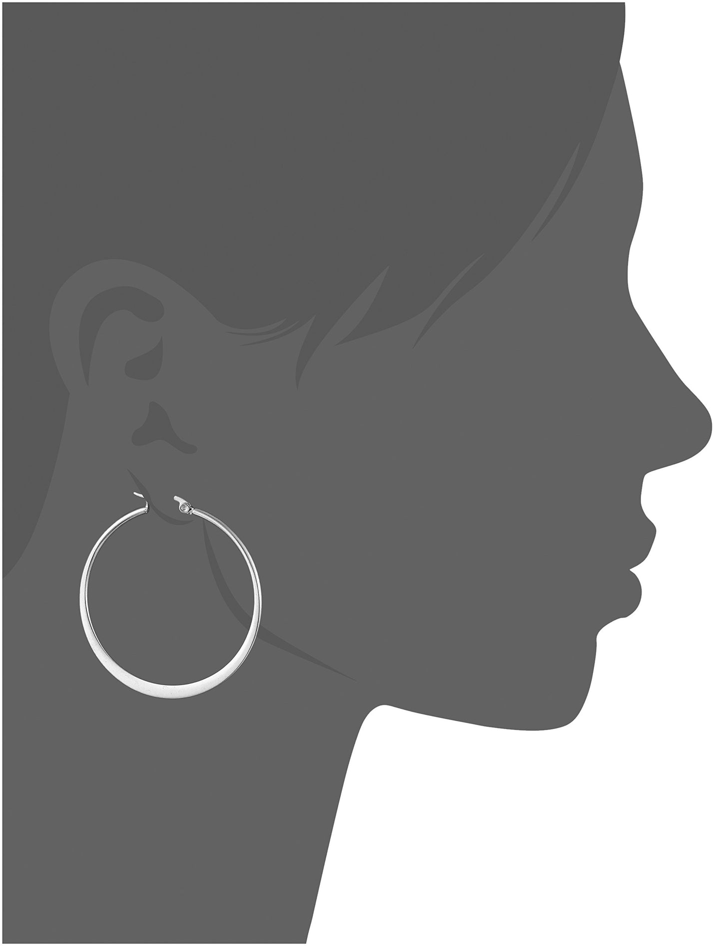Amazon Essentials Gold Plated or Stainless Steel Flattened Hoop Earrings