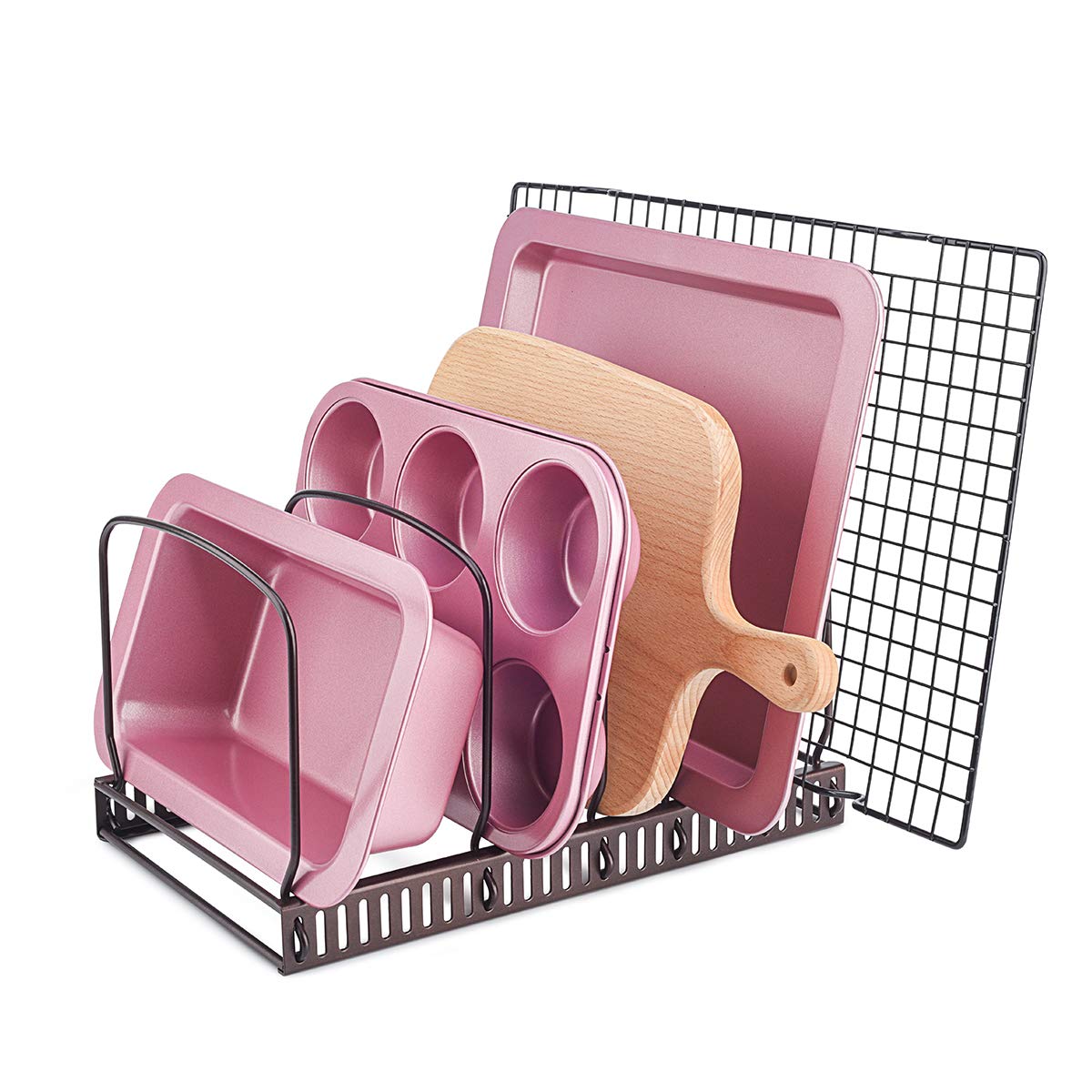 Adjustable Cookware Organizer Rack for Pots, Pans & Lids