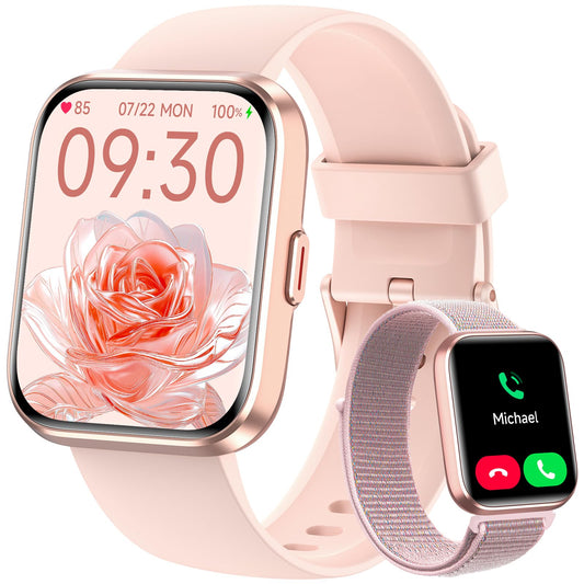 Smart Watches for Women, 1.8" Touch Screen Fitness Tracker for Android & iPhone, Answer/Make Calls, Alexa Built-in, Heart Rate/Sleep/SpO2 Monitor Smartwatch, IP68 Waterproof 101+ Sport Modes, 2 Bands