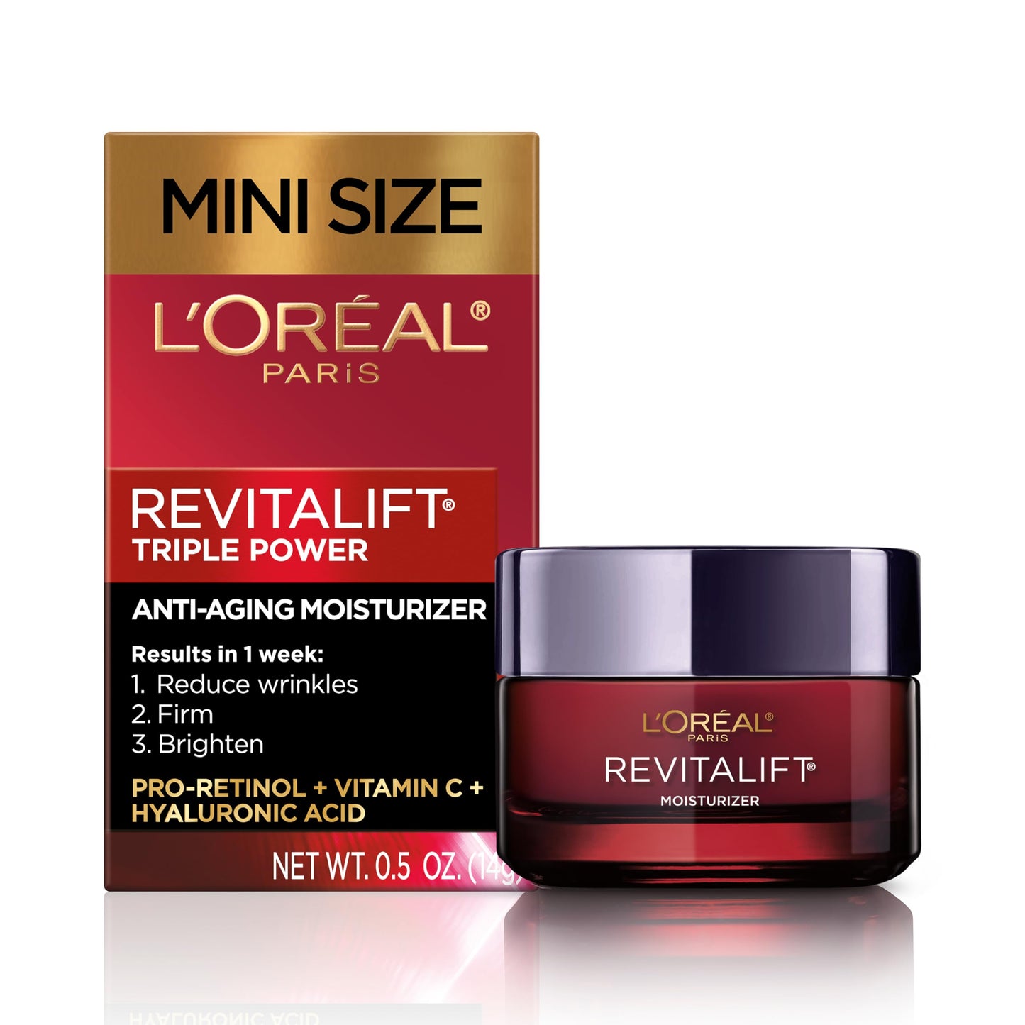L'Oreal Paris Revitalift Triple Power Anti-Aging Face Moisturizer, Pro Retinol, Hyaluronic Acid & Vitamin C to Reduce Wrinkles, Firm & Brighten Skin, 2.55 Oz