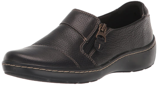 Clarks womens Cora Harbor Loafer, Black Leather, 9.5 USClarks womens Cora Harbor Loafer, Black Leather, 9.5 US