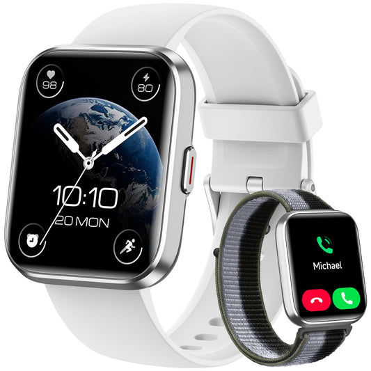 Smart Watches for Women, 1.8" Touch Screen Fitness Tracker for Android & iPhone, Answer/Make Calls, Alexa Built-in, Heart Rate/Sleep/SpO2 Monitor Smartwatch, IP68 Waterproof 101+ Sport Modes, 2 Bands