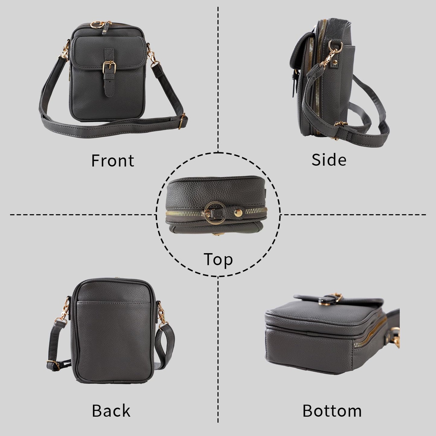 Leather Crossbody Bag for Women,Anti-Theft Messenger Bag with Large Capacity,Built-in Purse Card Slots Shoulder Sling Bag