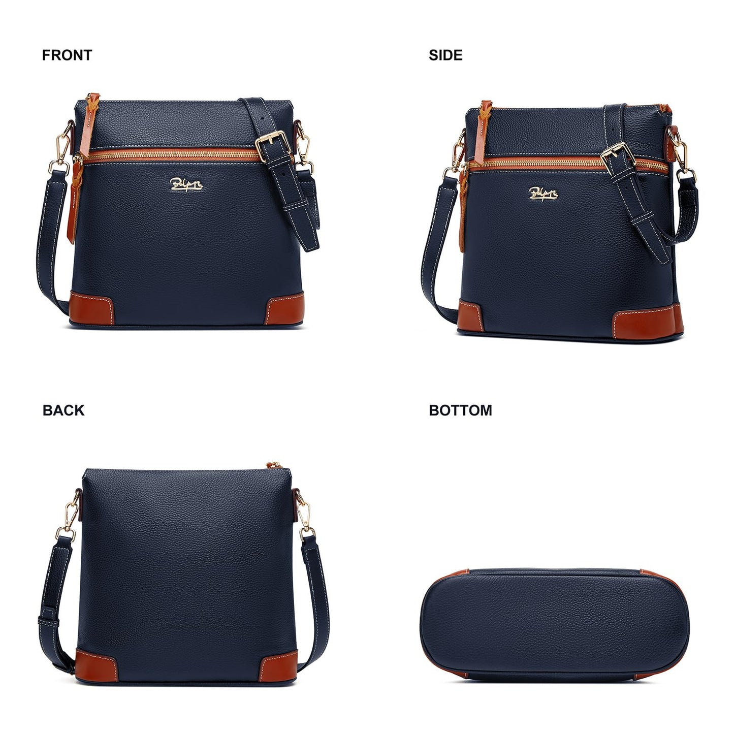 BOYATU Leather Crossbody Bag for Women: Designer Shoulder Purse for Travel - Trendy Genuine Leather Handbag for Everyday