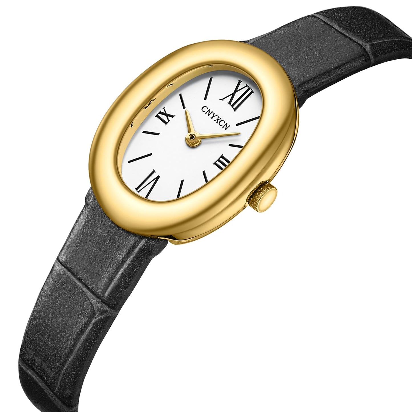 CNYXCN Women's Bracelet Gold Watch - Vintage Elegant Oval Bangle Watch - Gold Jewellery Style Quartz Wristwatch - Gift for Her