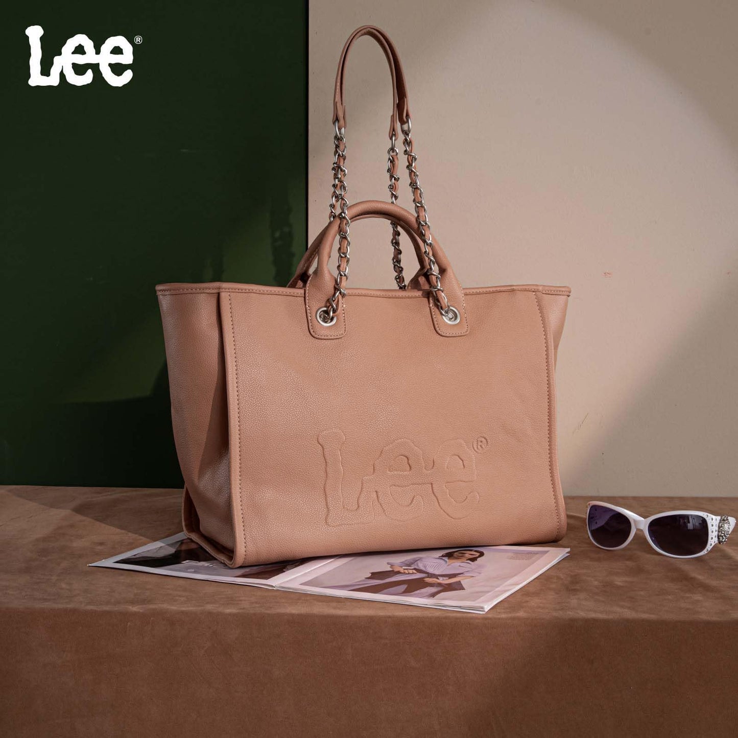 Lee Large Shoulder Tote Bag for Women Vegan Leather Top-Handle Bag
