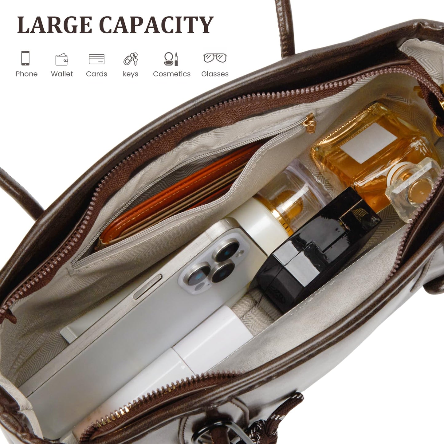 Shoulder Bag for Women Brown Purse Vintage Leather Shoulder Handbag Trendy Everyday Purse with Pendant