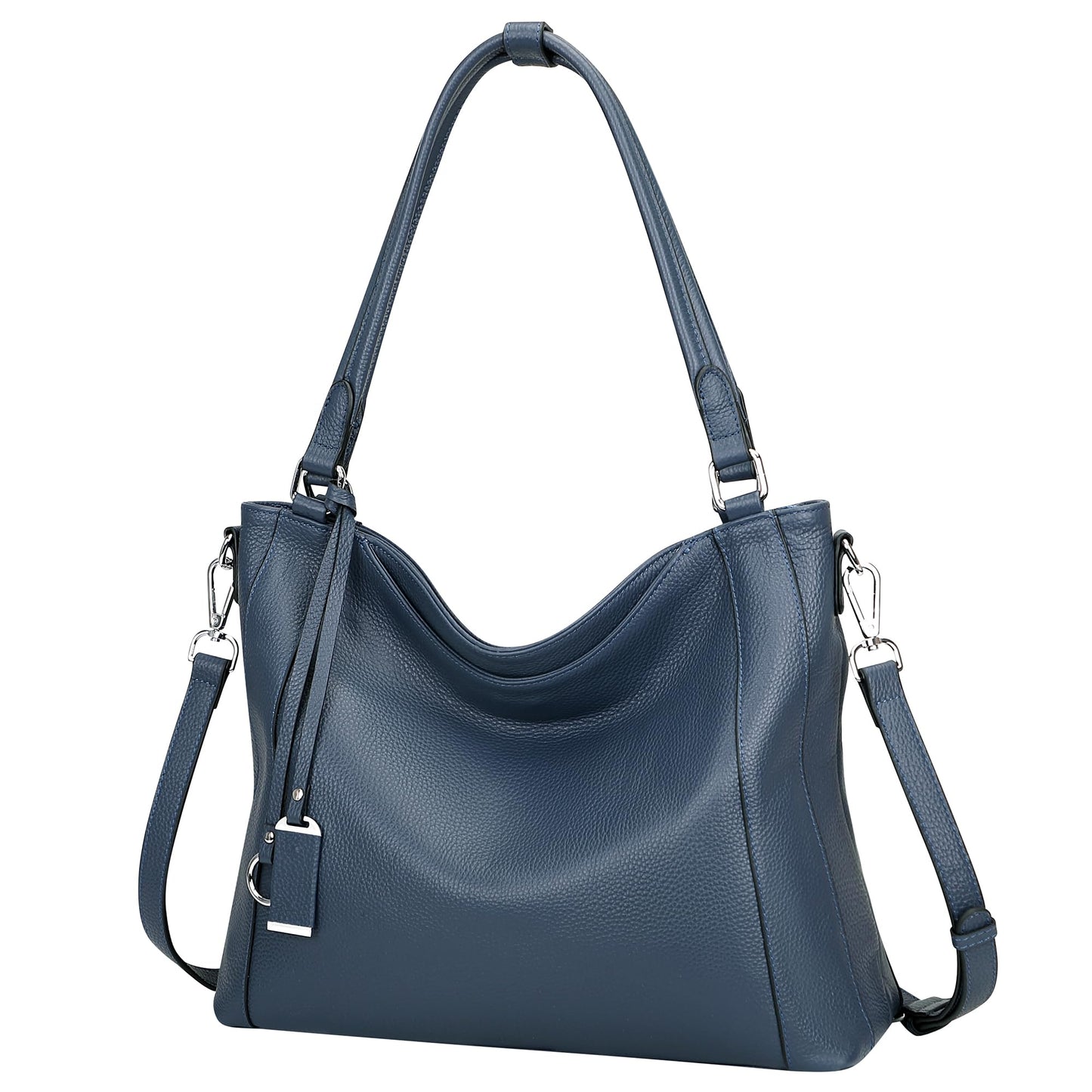 Over Earth Genuine Leather Purses for Women Large Hobo Bags Lady Shoulder Handbags with Detachable Strap