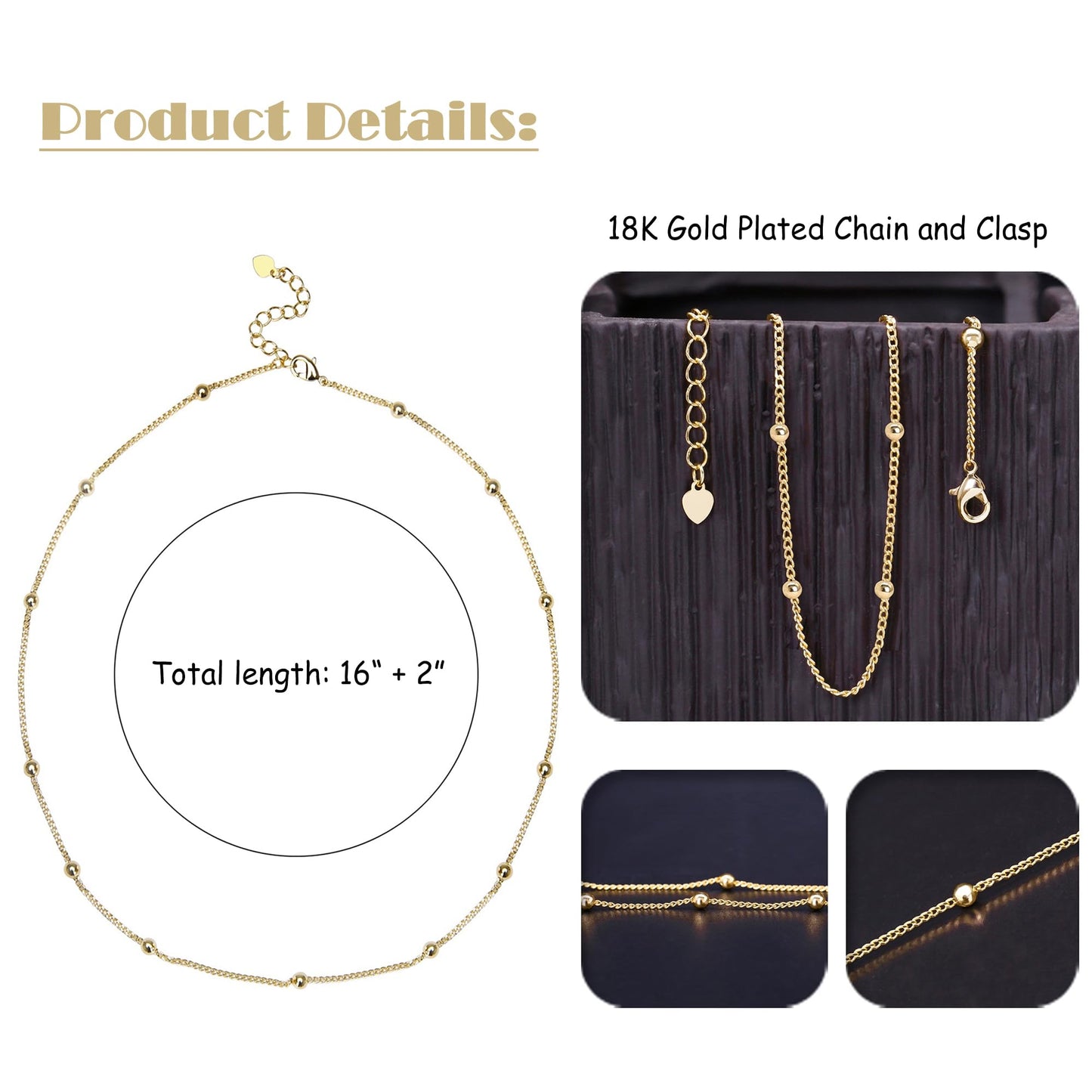 Aobei Pearl 18K Gold Plated Paperclip Chain Choker Satellite Chain Freshwater Cultured Biwa Pearl Pendant Necklace Dainty Turquoise Jewelry for Women