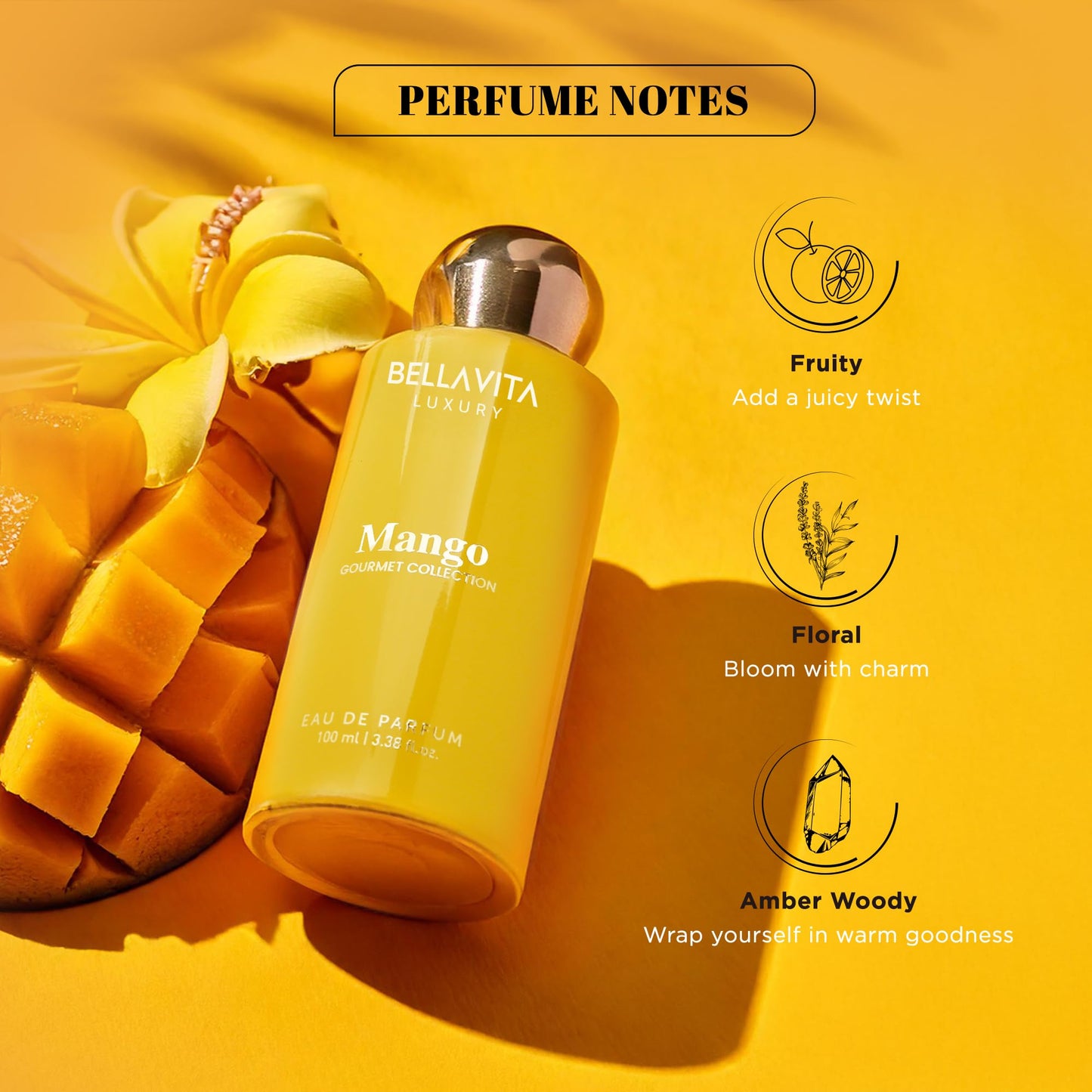 Bellavita Luxury Vanilla Eau de Parfum | 100 ml (3.4 fl.oz.) | Perfume for Men and Women | Gourmet, Coconut, Vanilla and White Musk Notes | Long Lasting Unisex Fragrance