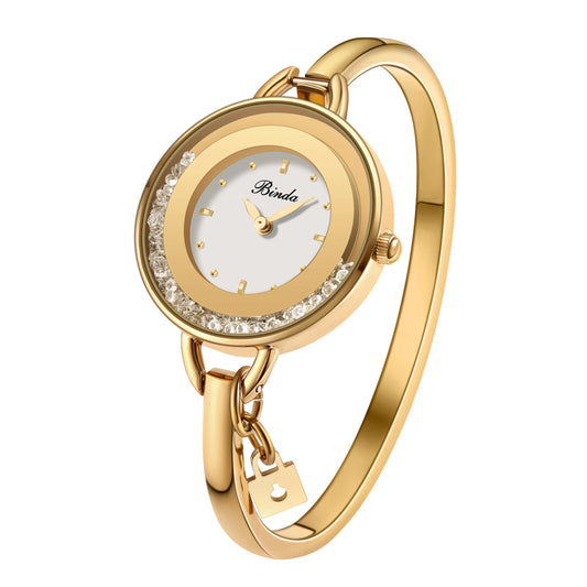 Binda Women's Quartz Watch – Stainless Steel Bracelet, Round Elegant Dial, Suitable for Daily and Formal Wear, Gift Box Included