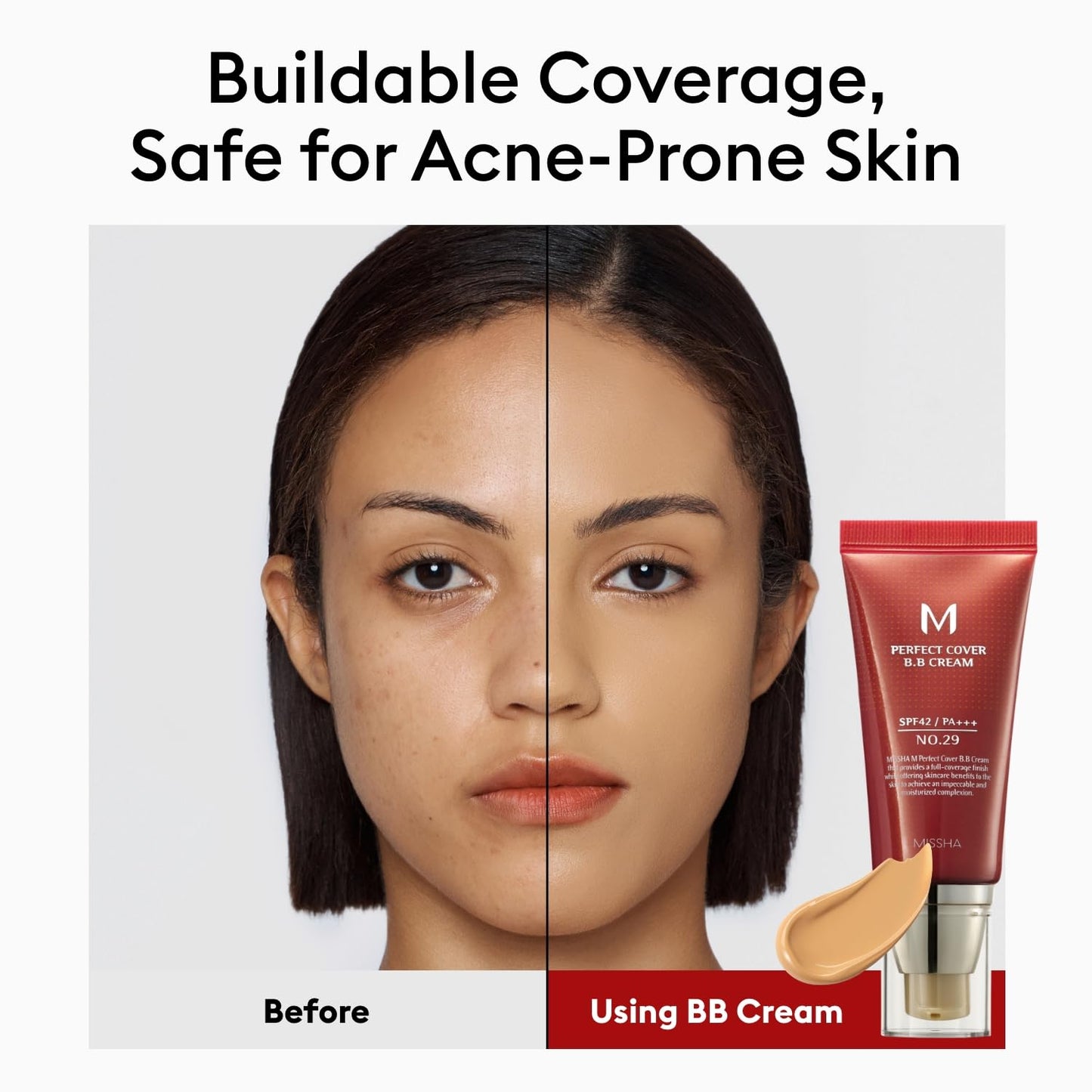 MISSHA M Perfect Cover BB Cream No.23 Natural Beige -Light/Medium with Cool/Neutral Undertone SPF 42 PA +++ 1.69 Fl Oz - Tinted Moisturizer for face with SPF
