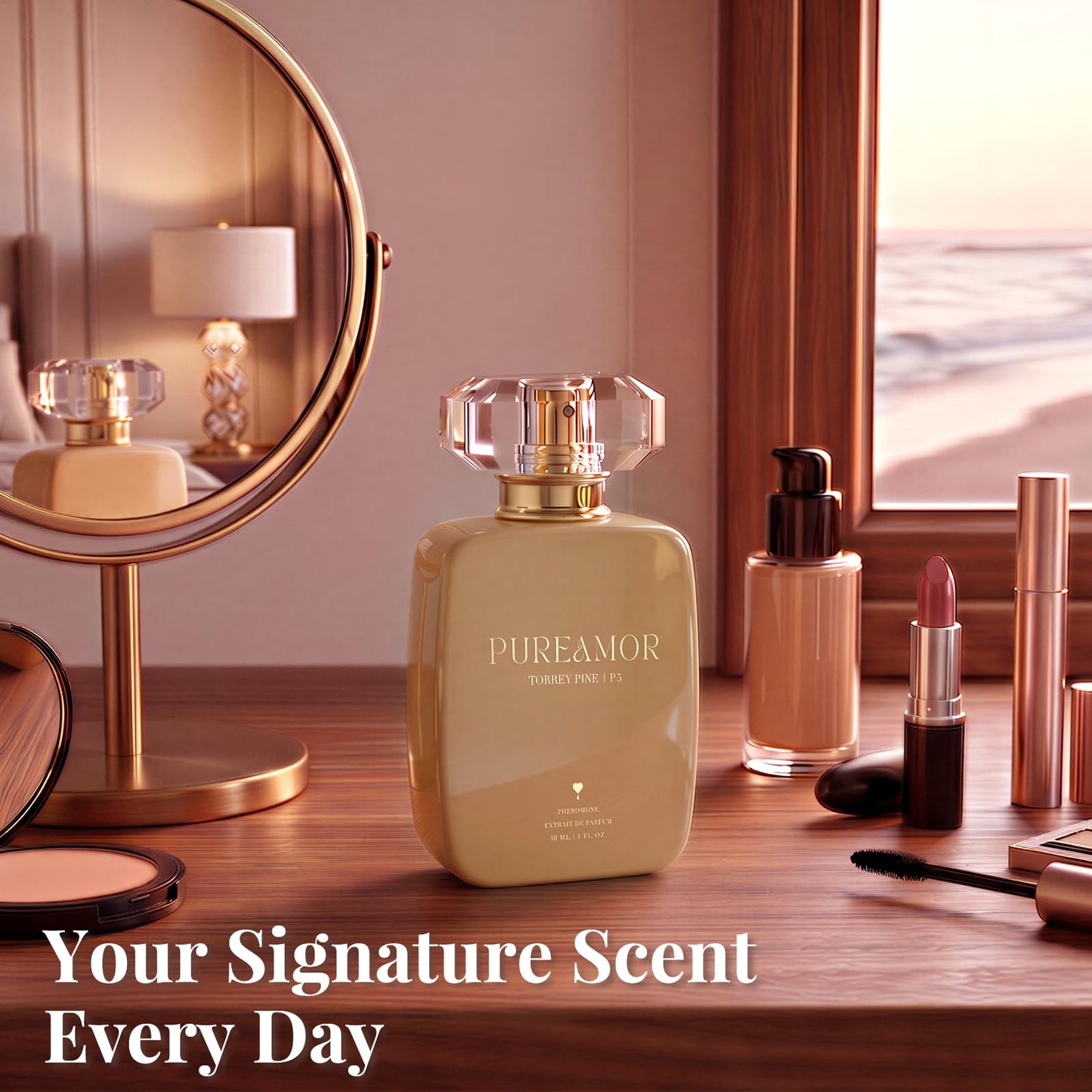 PUREAMOR Pheromone Perfume for Women, Moonlight Mellow Extrait de Parfum - Long Lasting Sweet Floral Gourmand Scent, 30% High Concentration, Full Size Fragrance Spray, 1.0 oz / 30 ml