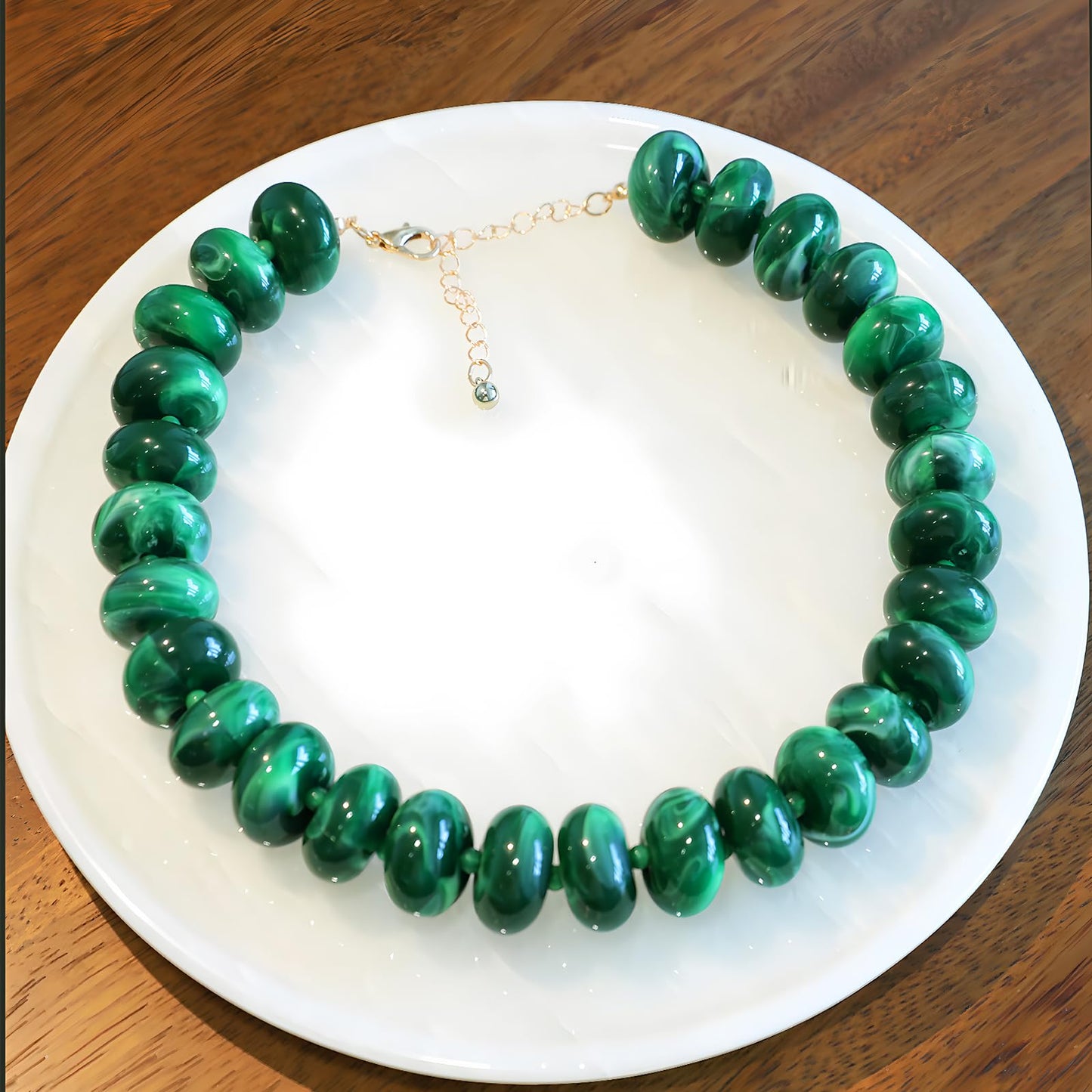 We We Chunky Colorful Beaded Necklace for Women Large Boho Statement Bead Chokers Necklaces Turquoise Blue Big Beads Jewelry Neck Summer Beach