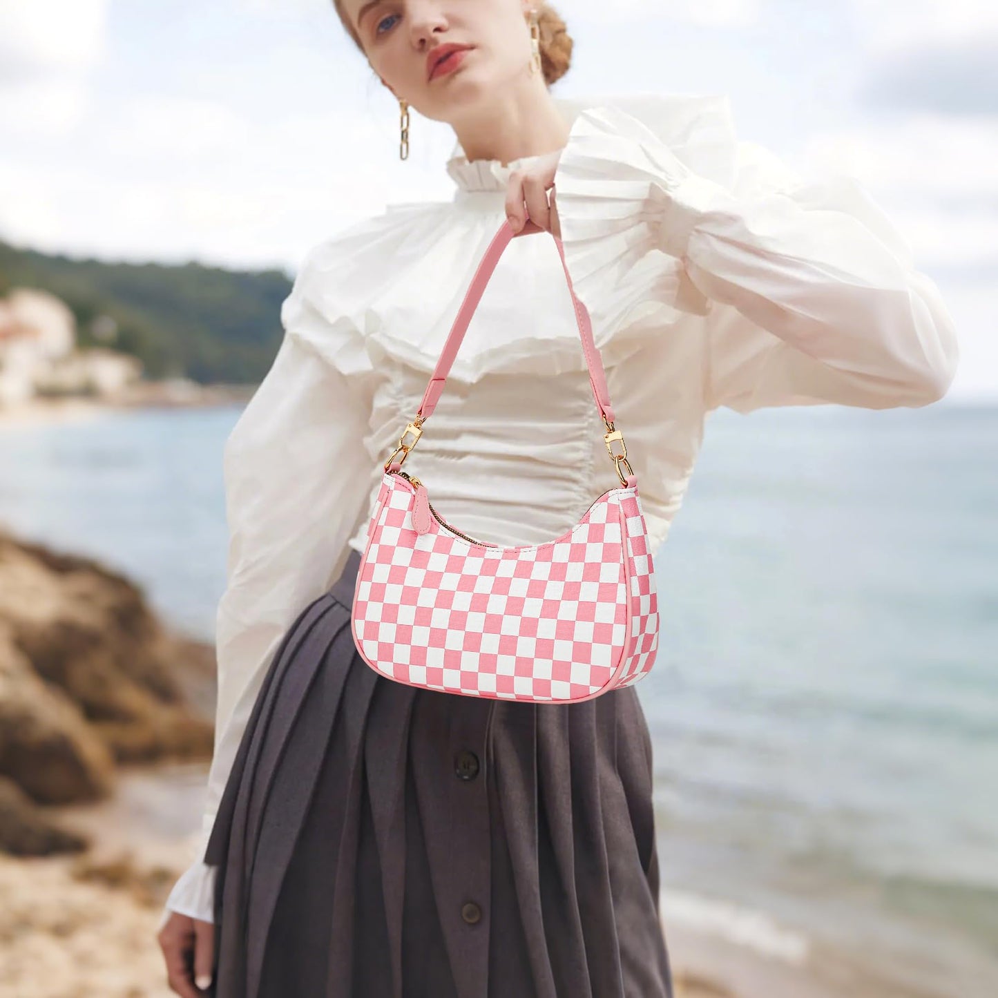 KKXIU Shoulder Bag for Women Cute Hobo Purses and Handbags Retro Clutch Underarm Purse | Cute