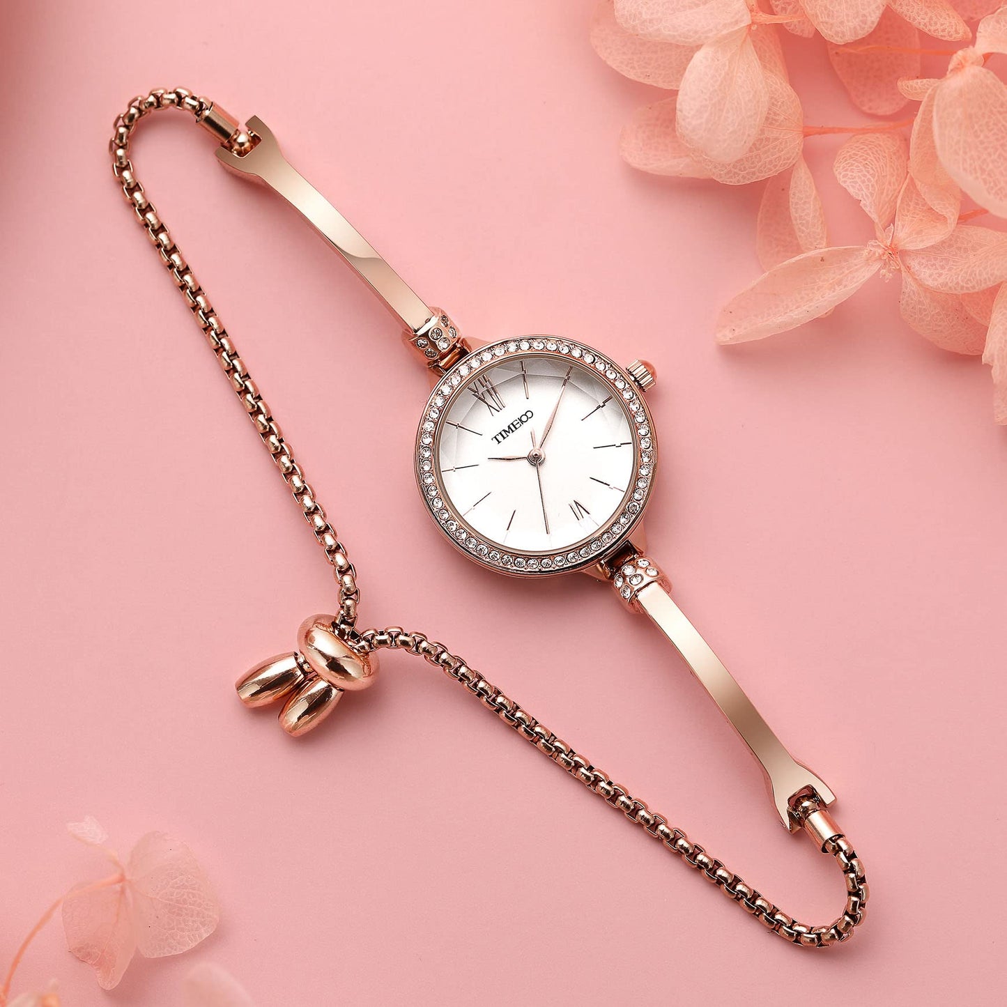 TIME100 Women's Bracelet Watches Ladies Quartz Wrist Watch with Green Dial Bezel with Crystals in Movement Bracelet Strap with Diamonds Waterproof
