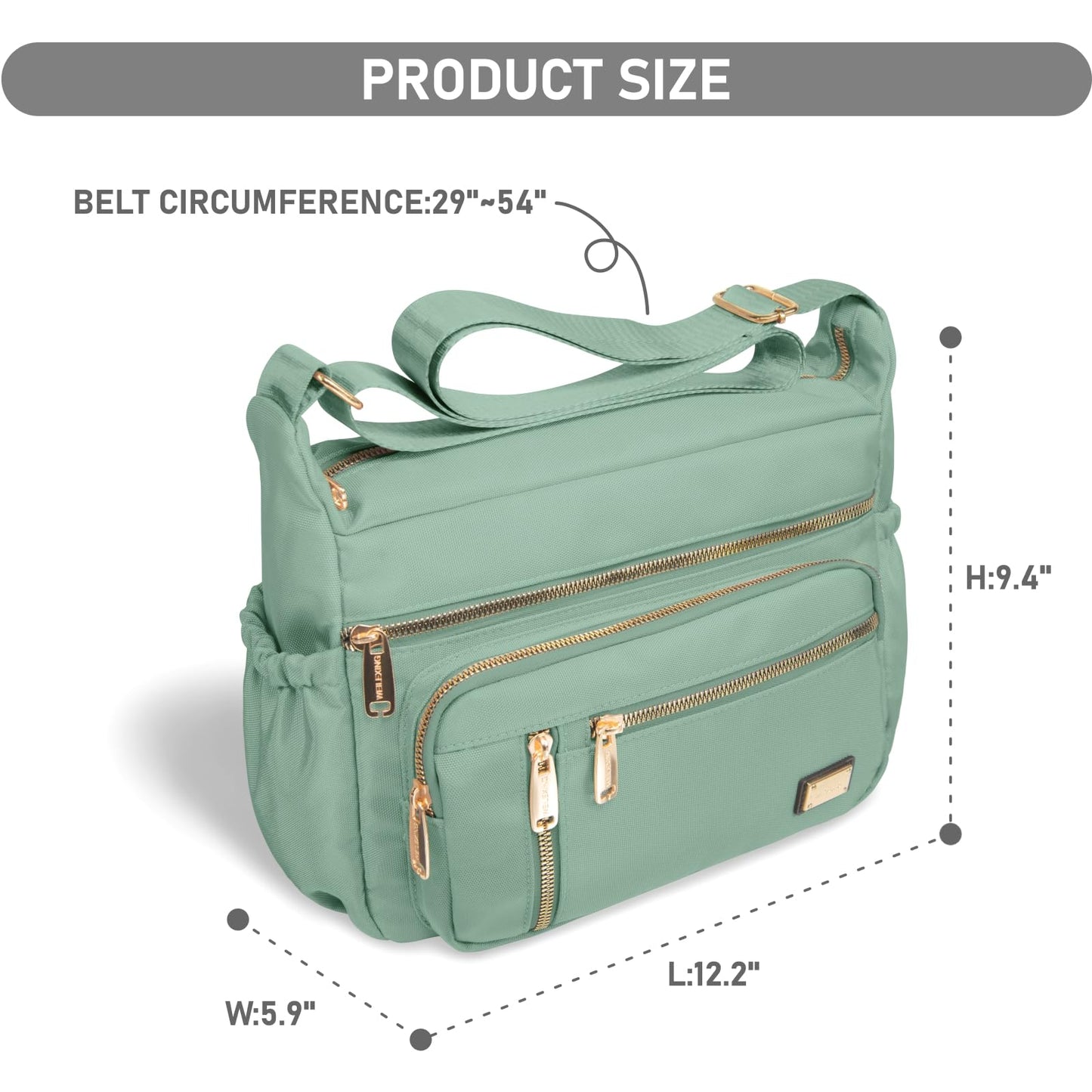 NPBAG Crossbody Bag for Women, Shoulder Purse Handbag Messenger Bag, Trendy Pocketbooks, Waterproof and Multi-Pockets