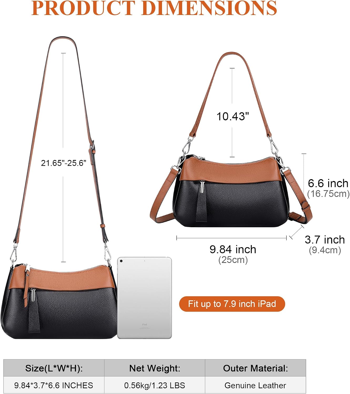 Over Earth Genuine Leather Crossbody Bags for Women Small Crossbody Handbag Shoulder Purses with 2 Detachable Straps