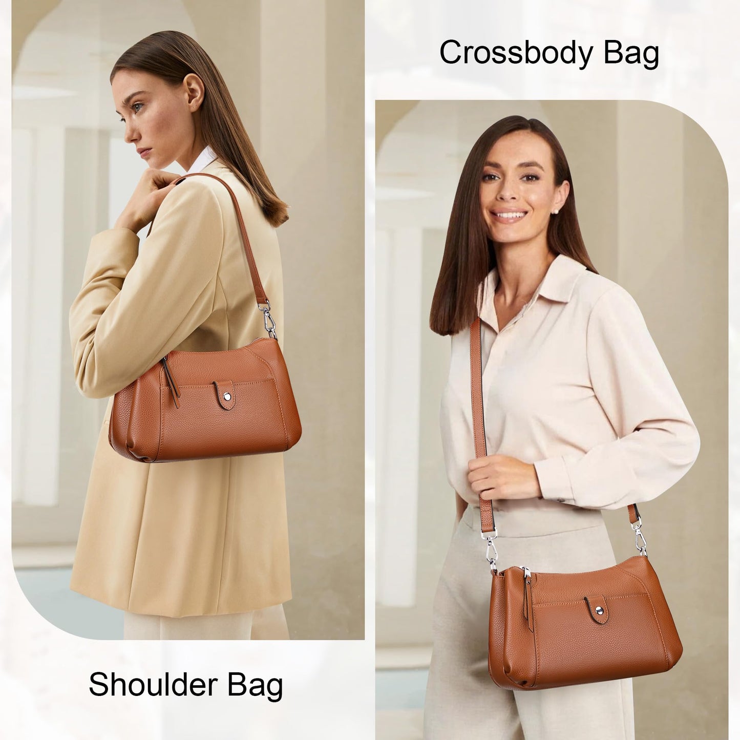 Over Earth Genuine Leather Small Hobo Crossbody Bags for Women Shoulder Purses and Handbags