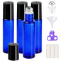PrettyCare 4 Pack Amber Glass Oil Roller Bottles for Essential Oils 10ml, Roll On Bottles with Stainless Steel Roller Ball Leak-Proof Perfume Travel Refillable Bottle Empty, Beauty & Personal Care