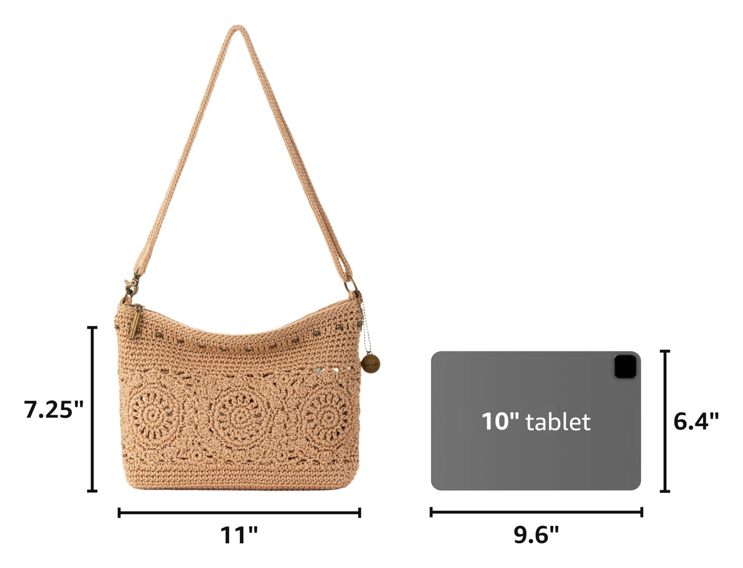 The Sak Lumi Convertible Crossbody Purse - Women's Handbag for Everyday & Travel, 3-in-1 Small Crossbody in Crochet & Leather