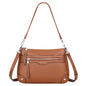 Over Earth Soft Genuine Leather Crossbody Bags for Women Medium Shoulder Purses Hobo Handbags with Multi Pockets