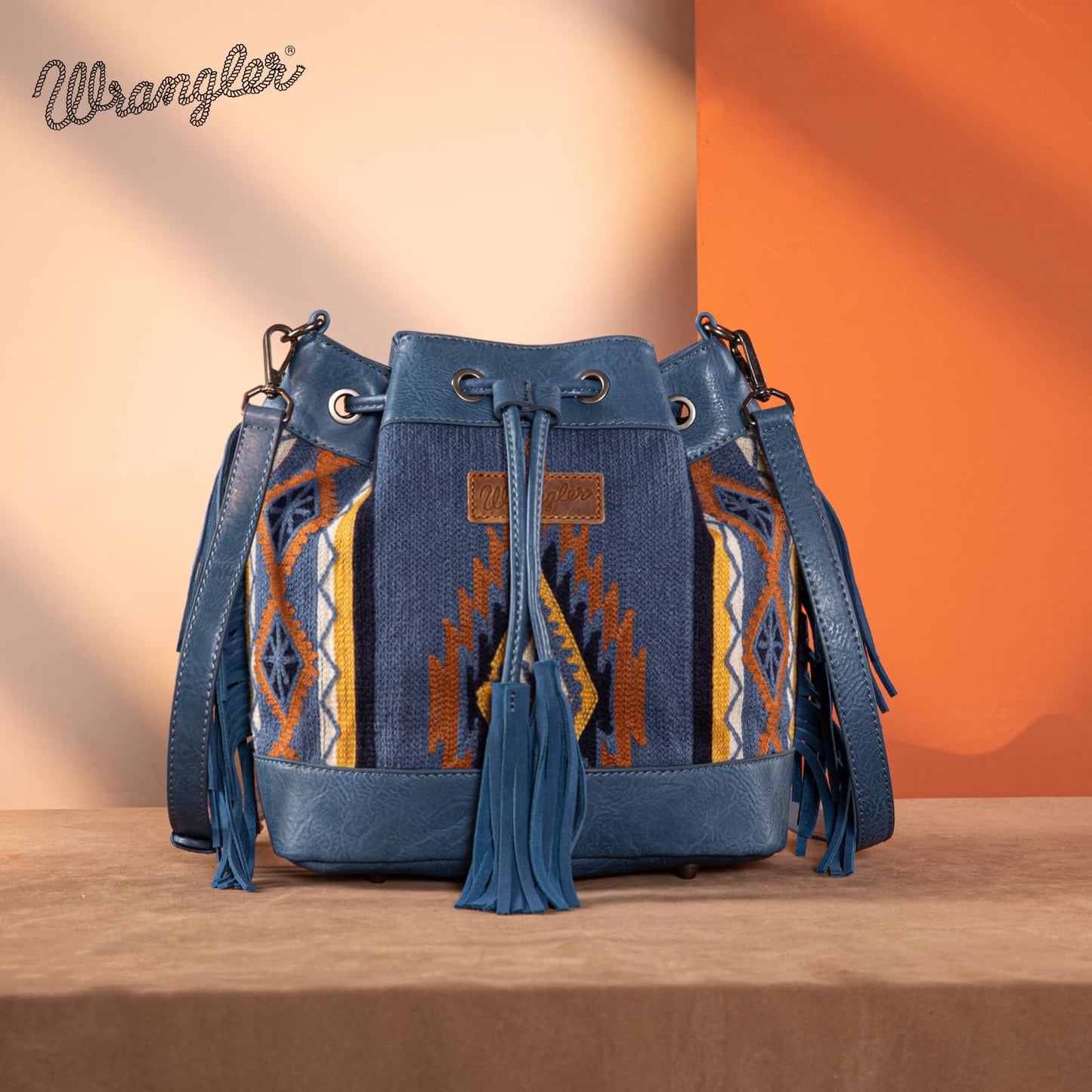 Wrangler Hobo Bags for Women Designer Aztec Bucket Purses Western Tapestry Shoulder Handbags