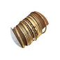 17IF Gold Bangle Bracelet For Women, 14k Multilayer Charm Textured Stackable Bracelets Boho Indian Chunky Cuff Fashion Jewelry Gift